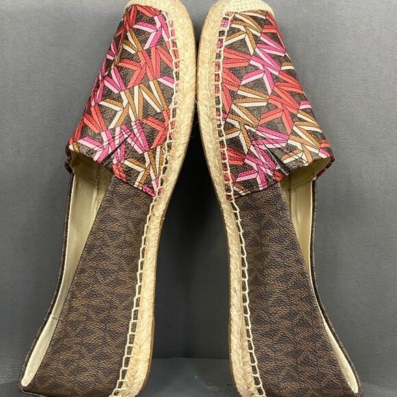 ✅MICHAEL Michael Kors Kendrick Multicolor Logo Print Slip-On espadrilles size 7 - Picture 3 of 10